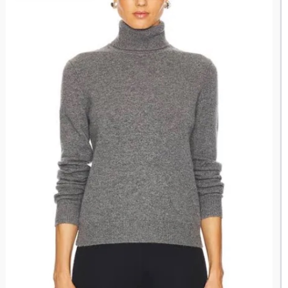 Theory Cream and Tan Turtleneck Sweater